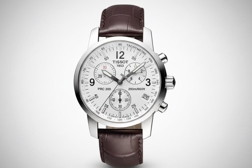 Tissot Masculino PRC200 - Couro Marrom 41mm - Quartzo - Top Premium AAA+