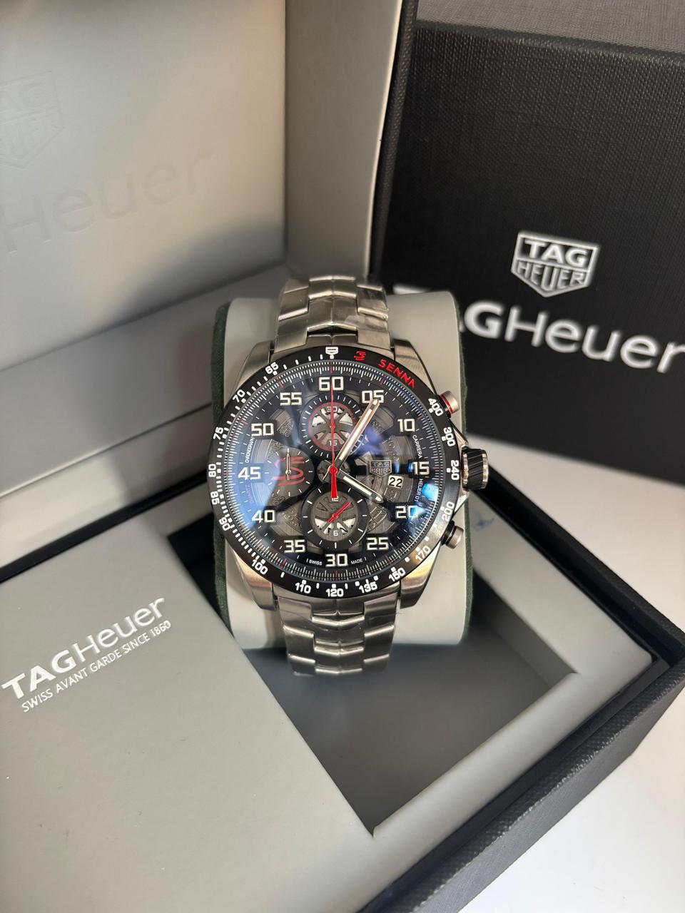 Relógio Tag Heuer Senna 43mm – Quartzo Premium AAA+ | Safira | Aço 904L