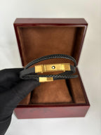Pulseira Masculina Montblanc Premium – Aço Dourado e Trançado Preto