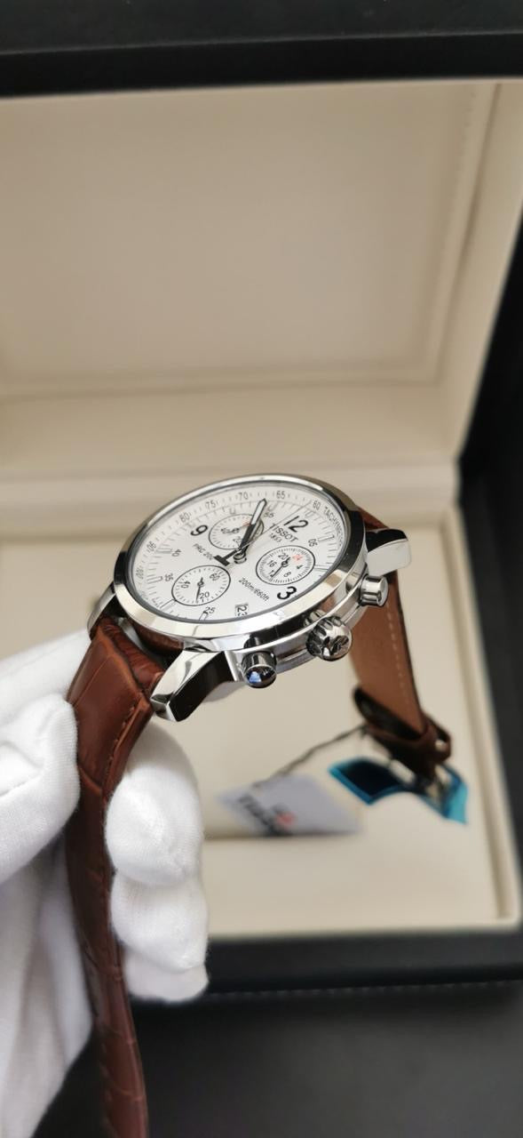 Tissot Masculino PRC200 - Couro Marrom 41mm - Quartzo - Top Premium AAA+