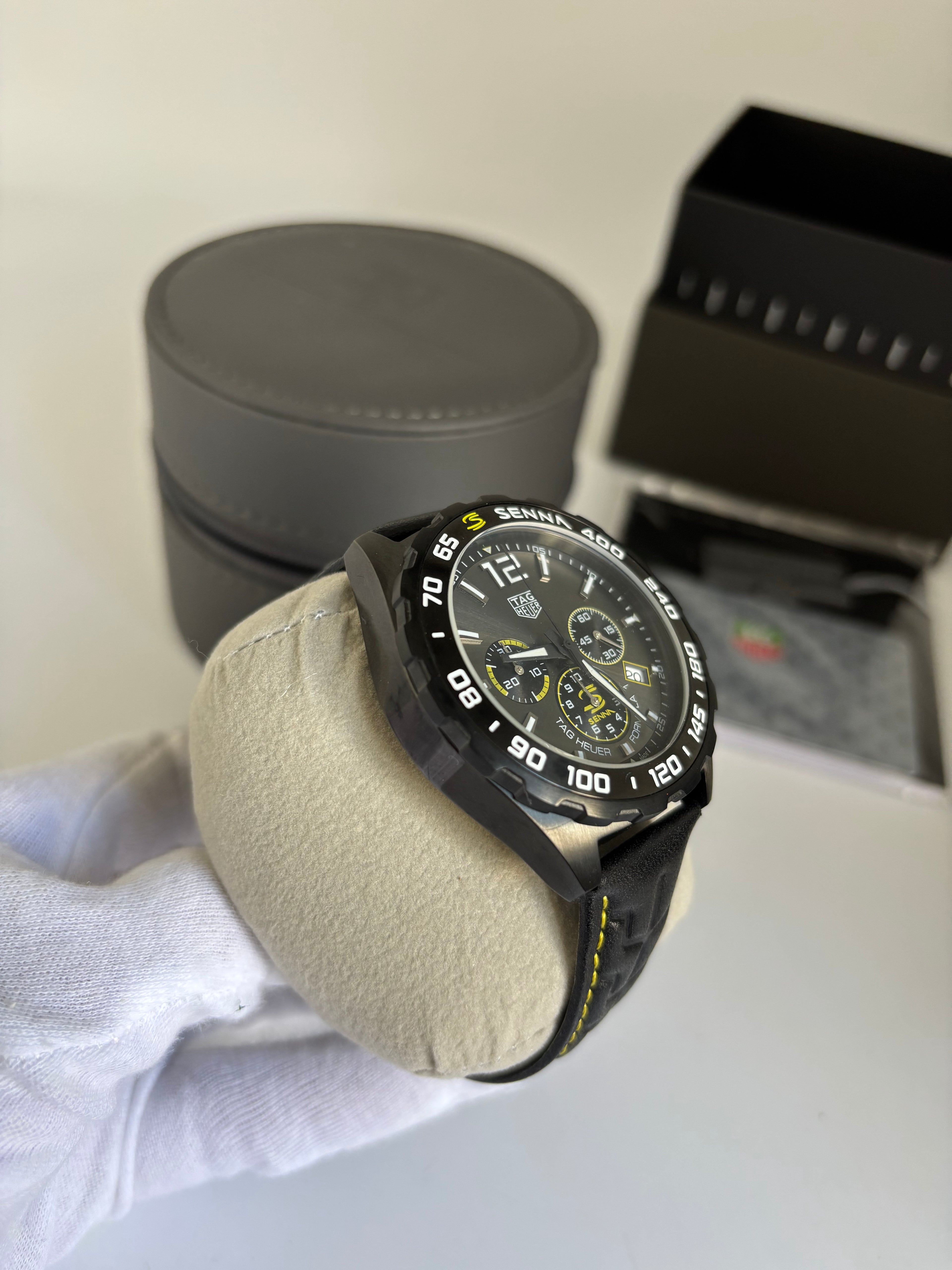 Tag Heuer Senna Premium AAA+ – Couro | Vidro Safira | 44mm