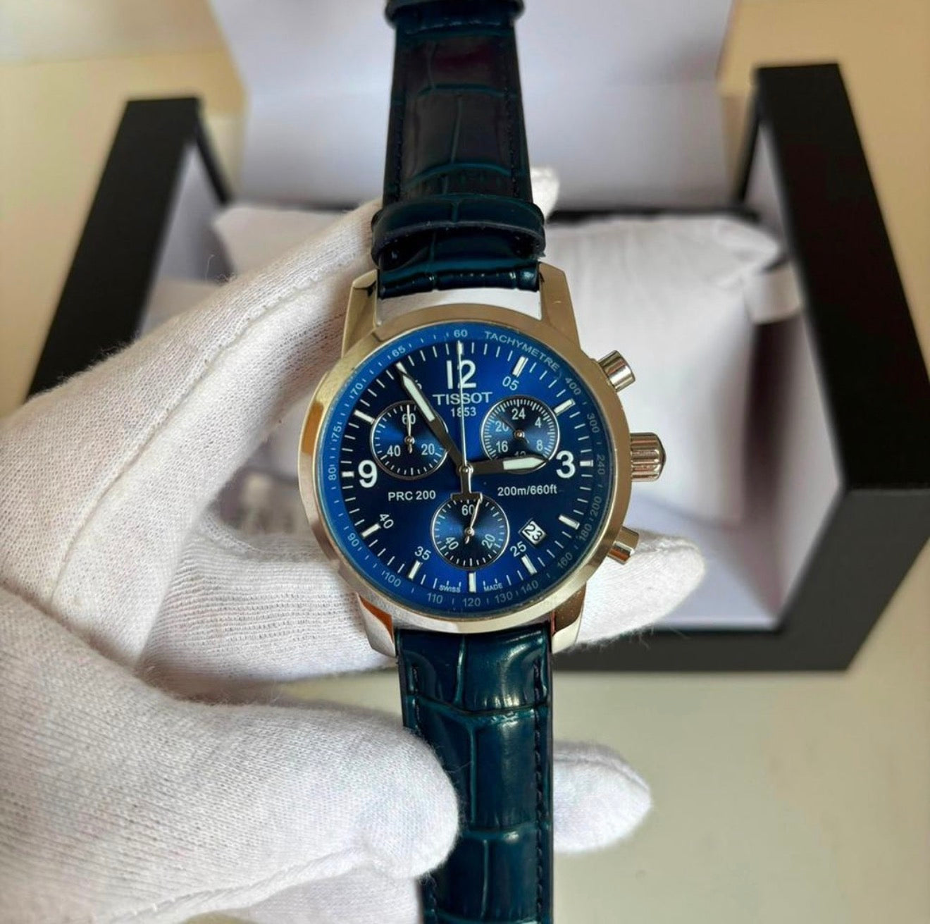 Tissot PRC200 - Couro Preto - Vidro Safira - 42mm - Prem AAA+