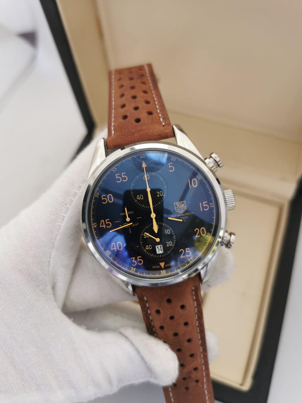 TAG Heuer Carrera SpaceX Edição Limitada 50 Anos - 44mm - Pulseira Couro - Premium AAA+