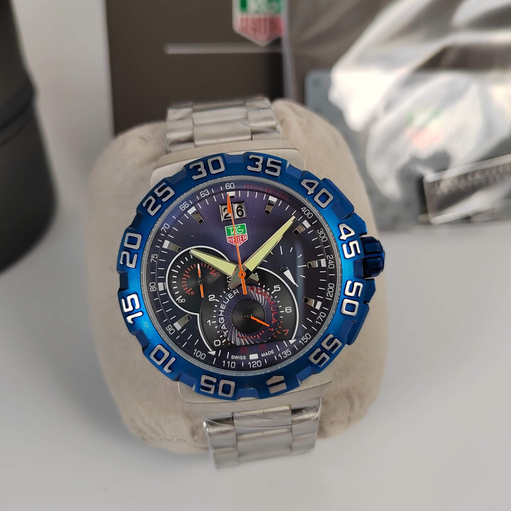 TAG Heuer Formula 1 Azul – Aço Inoxidável - Vidro Cristal Safira - 43mm - Cronógrafo funcional | Premium AAA+