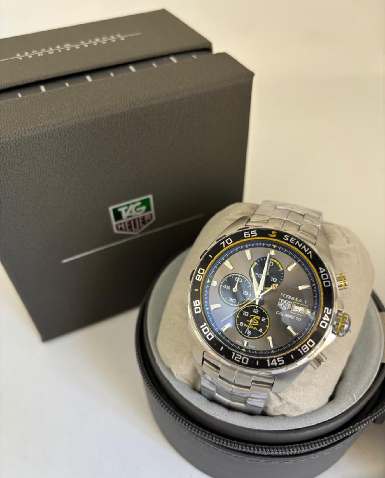 TAG Heuer Formula 1 Senna – Cronógrafo – Quartzo – Aço Inox – Vidro Safira – 43mm | Premium AAA+
