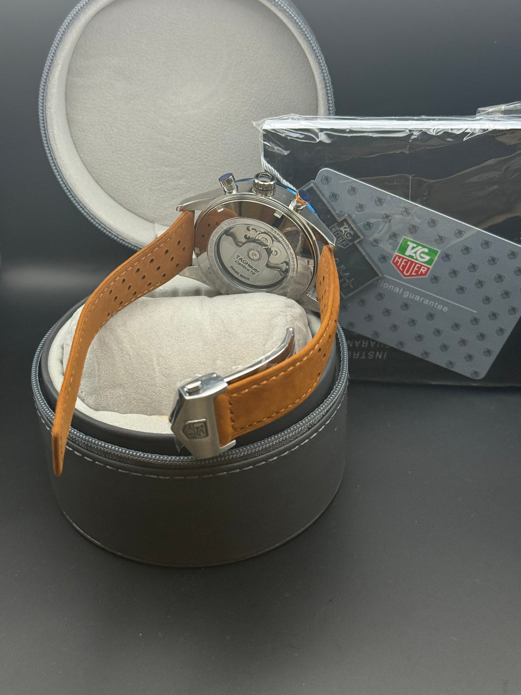 TAG Heuer Carrera Azul Cronógrafo – Automático – Vidro Safira – Couro – 43mm | Premium AAA+