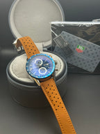 TAG Heuer Carrera Azul Cronógrafo – Automático – Vidro Safira – Couro – 43mm | Premium AAA+