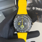 TAG Heuer Formula 1 Senna – Chronograph – Preto – Pulseira Borracha Amarela – 43mm | Premium AAA+