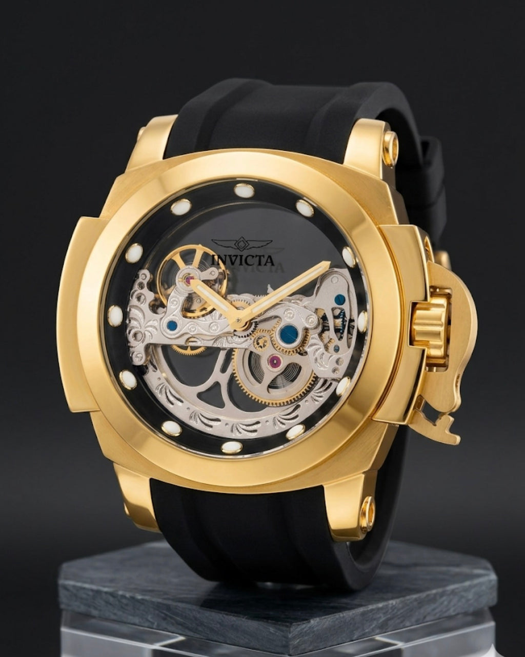 Relógio Invicta Linha Premium Gold Automático – Caixa Dourada | Design Exclusivo
