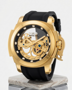 Relógio Invicta Linha Premium Gold Automático – Caixa Dourada | Design Exclusivo