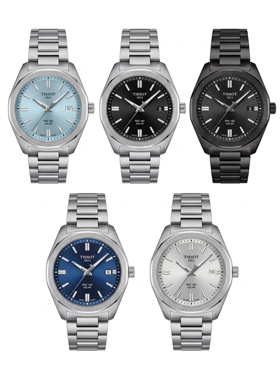 Tissot PRC 100 Solar - Automático - Safira - 39mm - Diversas cores