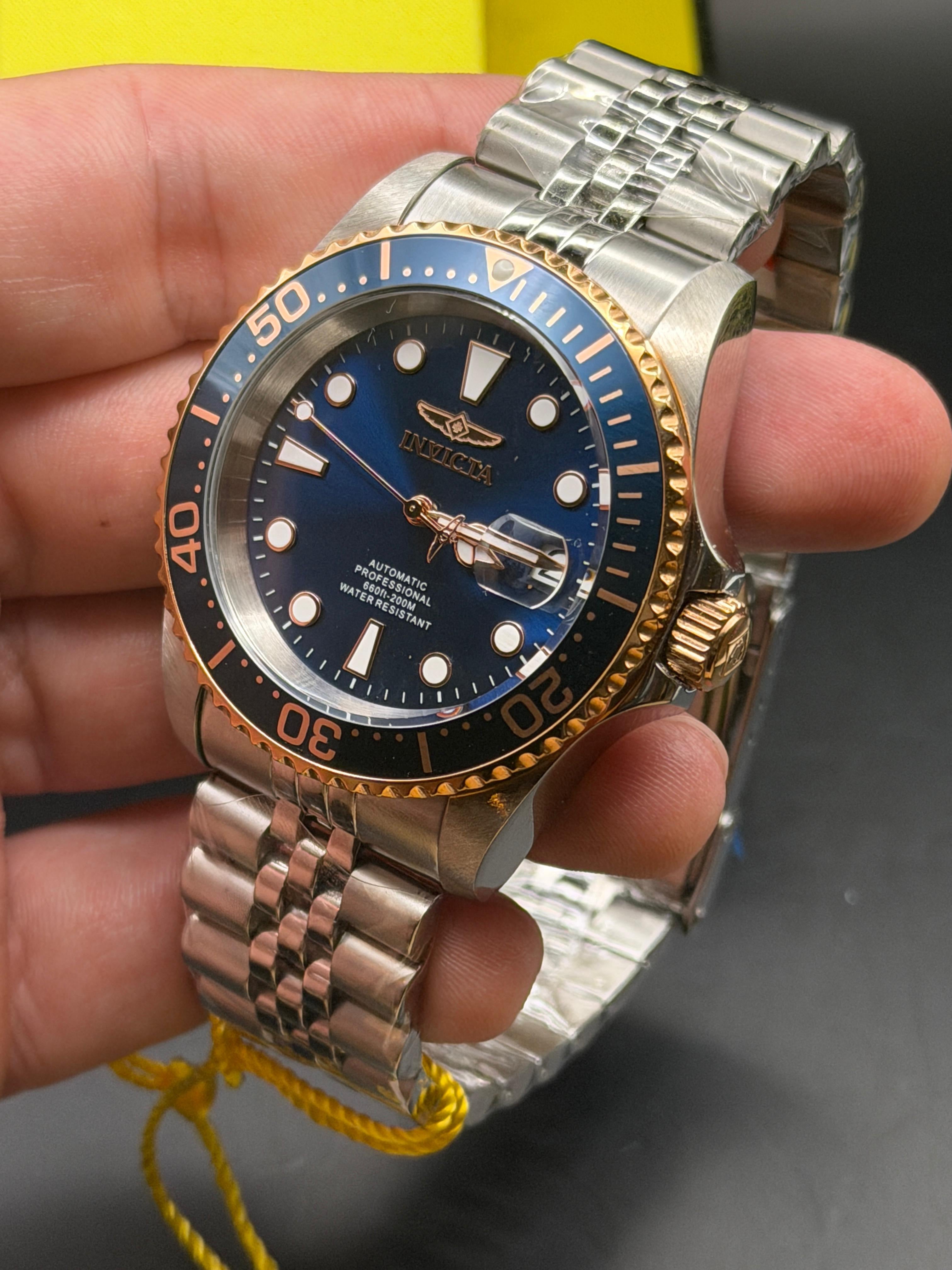 Relógio Invicta Automático Pro Diver Azul Bicolor Aço Inox Original - 42mm
