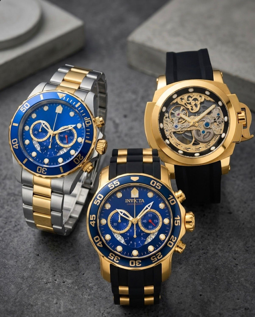 Relógio Invicta Linha Premium Gold Automático – Caixa Dourada | Design Exclusivo